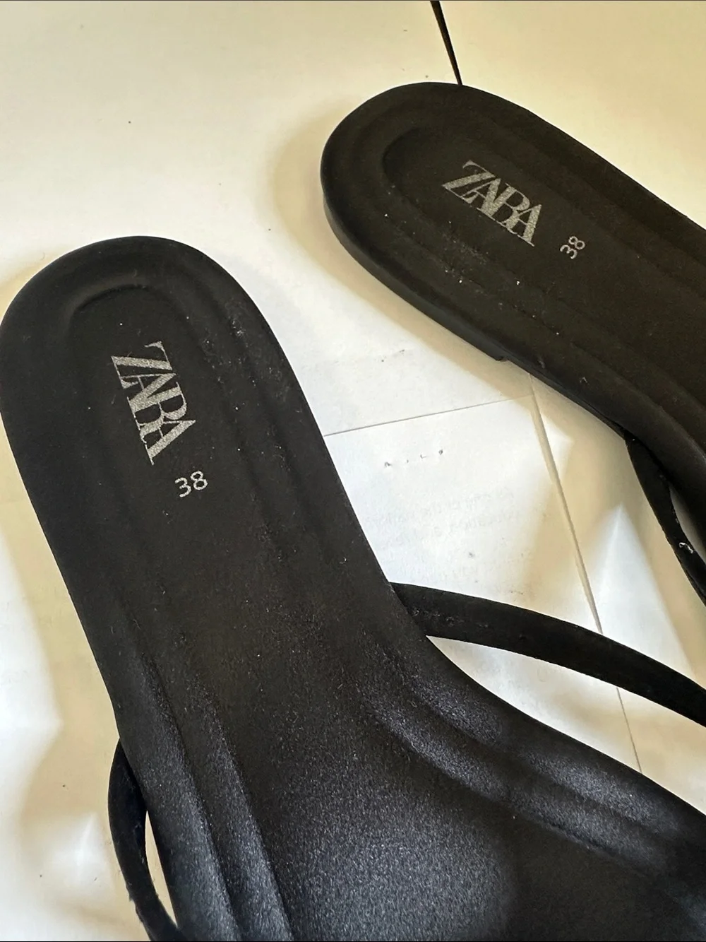 Zara Black Square-Toe Bow Slide Sandals - Women - Picture 3 of 5